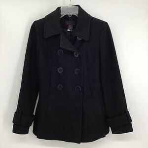 Via by Via Spiga Double Breasted Wool Blend Coat Jacket Career Winter Black  2